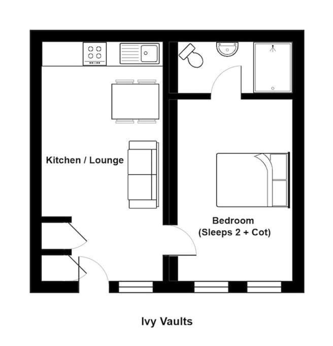 Unique 1 Bedroom Apartment-Bath Buitenkant foto